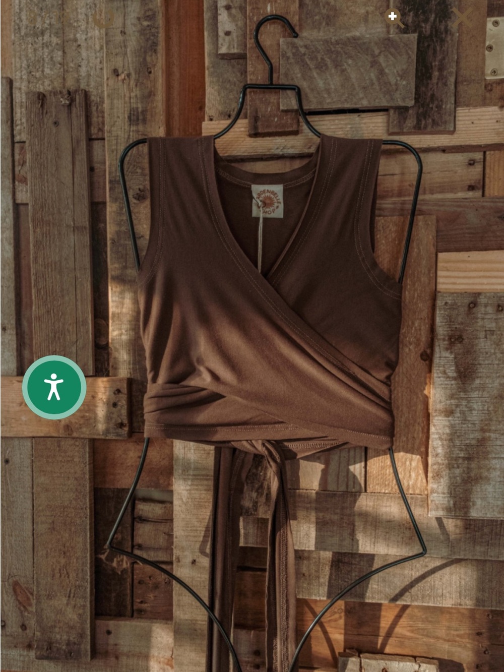 Gardenbelle Prana wrap top in black bean